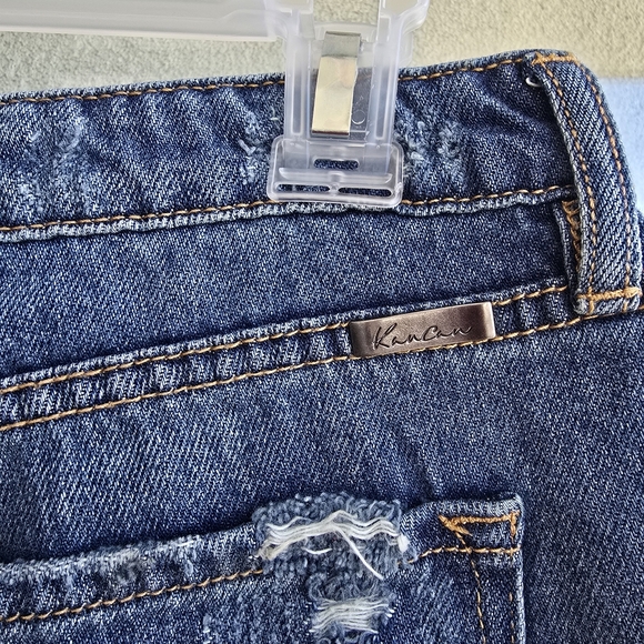 KanCan Blue High-Waisted Distressed Jean Shorts - Picture 3 of 10